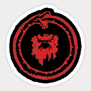 12 Monkeys Ouroboros Red w/white outline Sticker